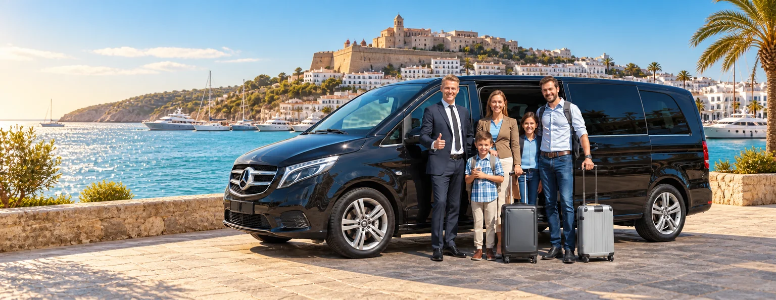 Ibiza private transfer — private chauffeur with Mercedes in Ibiza